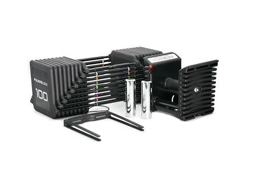 PowerBlock Pro 100 Adjustable Dumbbell - Durable Steel Build, Innovative Workout Equipment, Strength Training for Home G