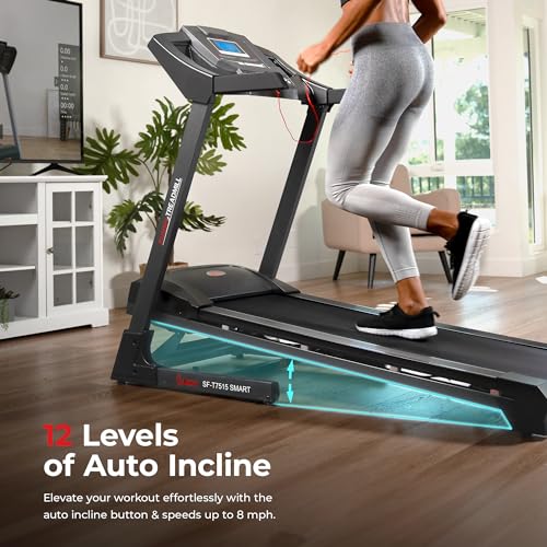 Sunny Health & Fitness Premium Foldable Treadmill for Home Use with Auto Incline and Shock Absorption
| Sunny Health &